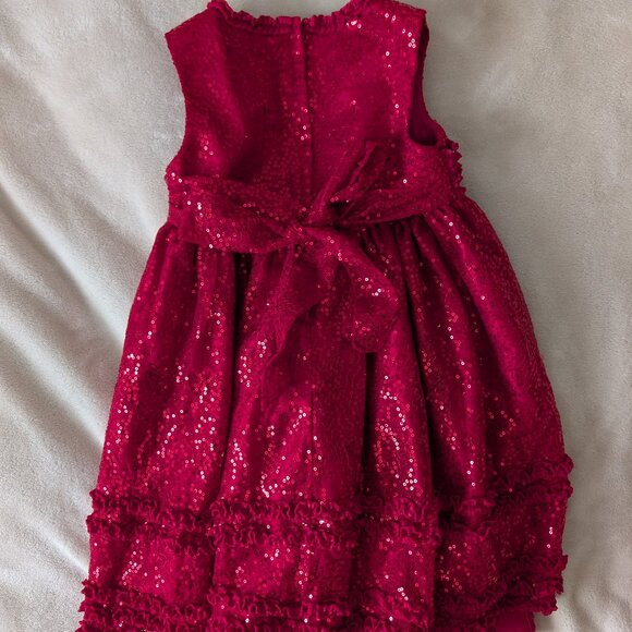 Red sparkly sequin ruffle dress - Picture 6 of 8